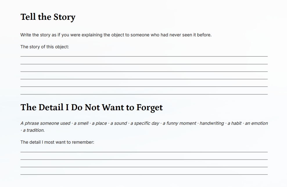 Tell the Story worksheet preview